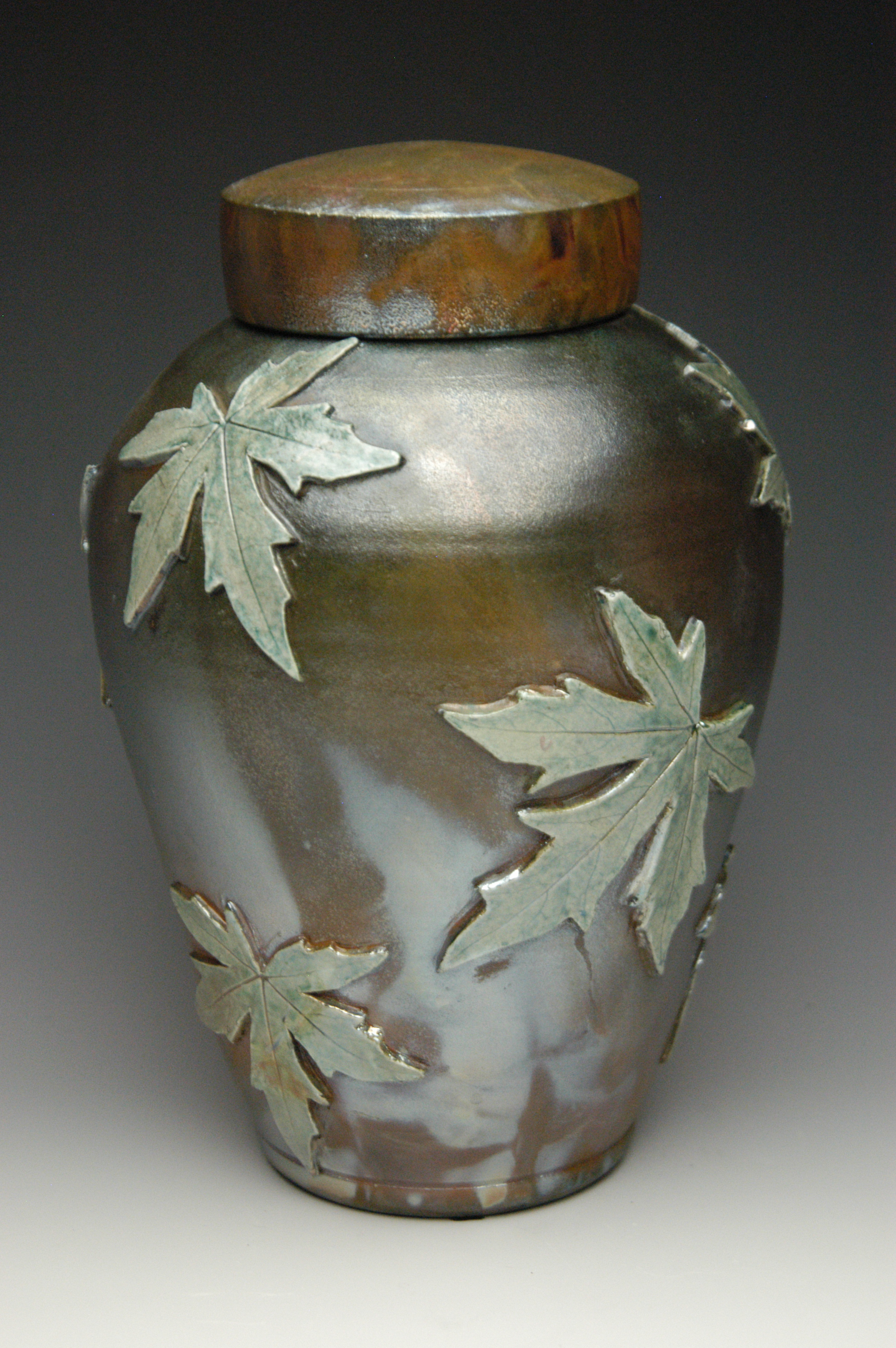 Green Handmade Raku Urn  One Of A Kind Ceramic Urn For Human Or