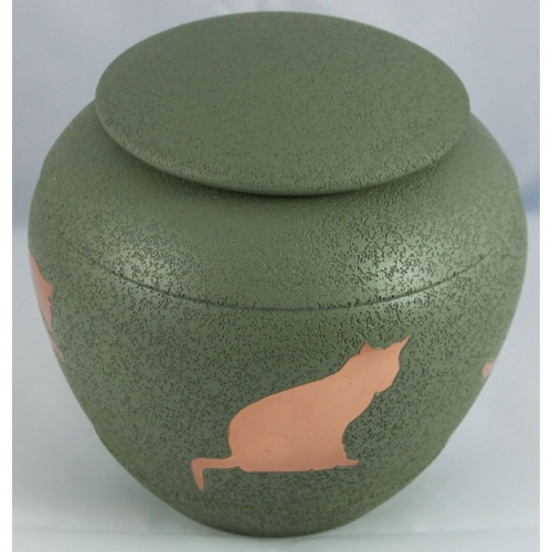 Fern Color Silhouette cat urn