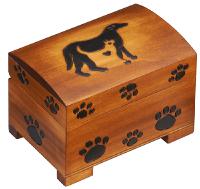 Paw print wood chest  pet urm cremation  urn