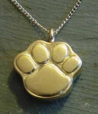  Gold plated paws Pet Cremation Pendant