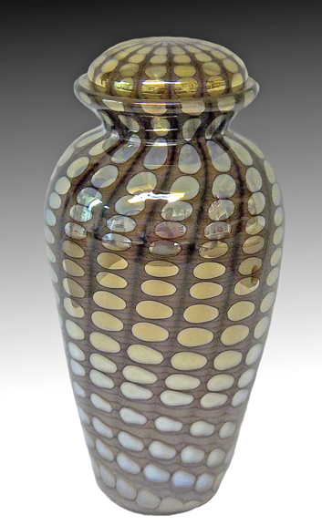 Taupe tall glass urn