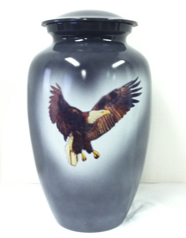 Blue eagle brass urn