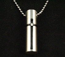 Cross On Cylinder Cremation Ash Pendant