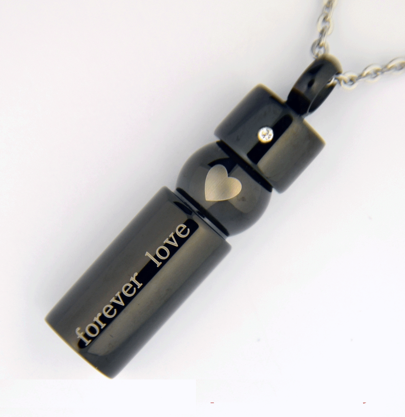 cilinder forever love memorial ash pendant