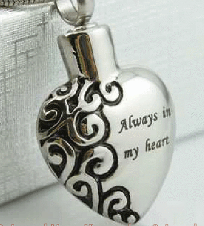 Always in My Heart Cremation Ash Pendant