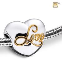 sterling silver and gold love bead