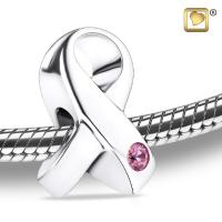 sterling silver pink ribbon cremation charm