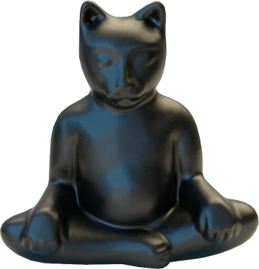 Black Buddha Cat Urn