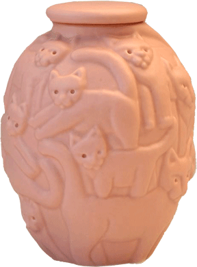 Apricot cat urn