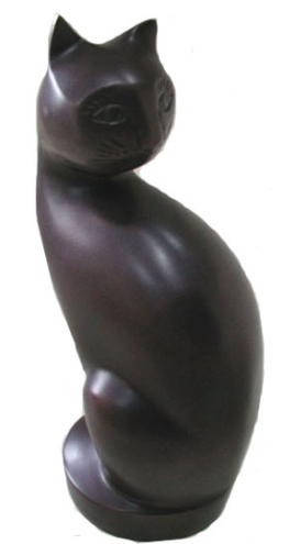 Dark Bronze cat figurine urn