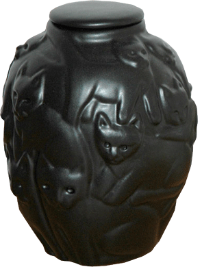 black cat urn