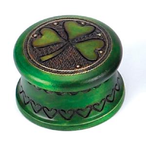 Round green shamrock urn