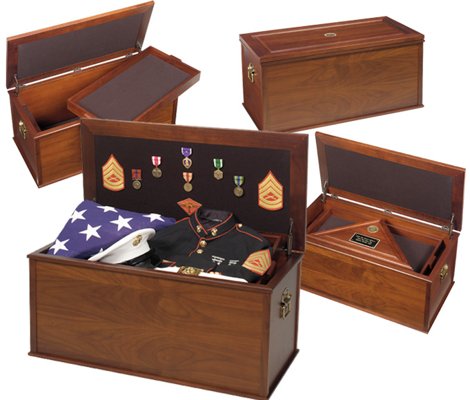 United States Military Memorial Heirloom Walnut Chest
