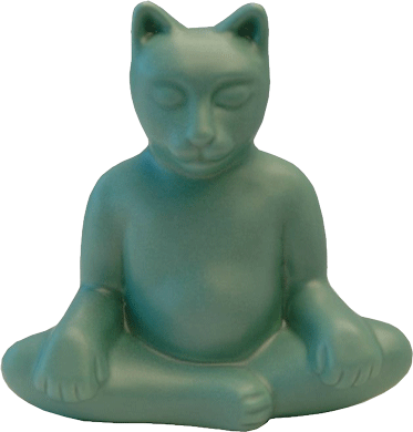 Forest Green Buddha Cat Urn