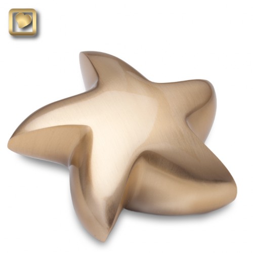 Star shaped brass keepsake urn