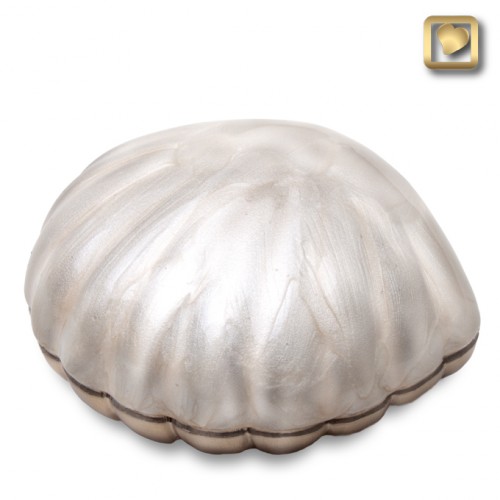 pearl white keepsake shell urn