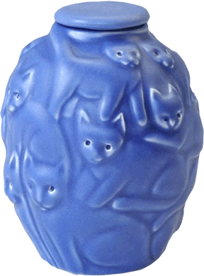 Periwinkle cat urn
