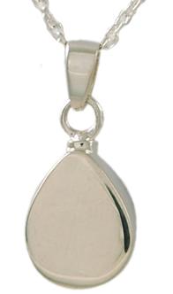 tear drop sterling cremation pendant