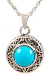 photo of Sterling Silvermother of turquoise round Cremation Pendant