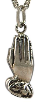 Sterling Silver Praying Hands Cremation Pendant