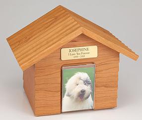oak Dog House Urn