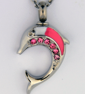 Pink Dolphin Cremation Jewelry Pendant 