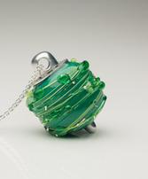 Green colored venitian glass pendant