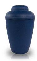 blue vase shaped biodegradable urn