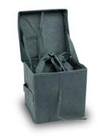biodegradable gray box urn and bag opened