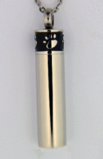 Stainless steel pet cremation cylinder pendant for ashes