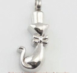 Kitty Stainless steel cremation pendant