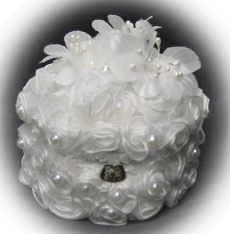 Hexagon Floral Rose and Pearl Ring Box