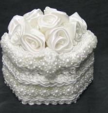 Hexagon shape wedding ring box with Roses and beads