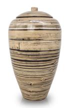 tan bamboo urn