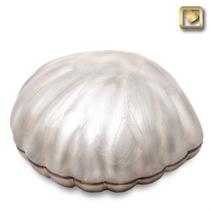white pearl shell cremation urn