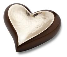 bronze and silver heartl cremation urn