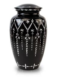 black cremation urn