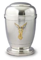 pewter urn with gold angel