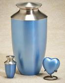 blue brass urn set
