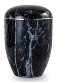 Steel urn in black marble color finish