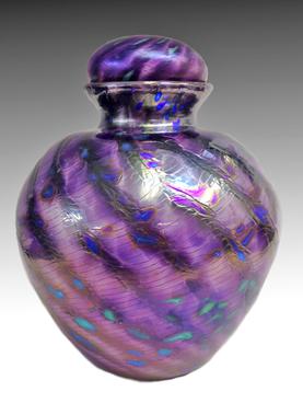 Purple stripe Glass Urn