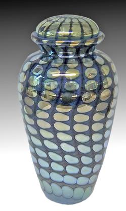 Blue all glass urn