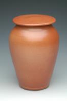 orange ceramic urn