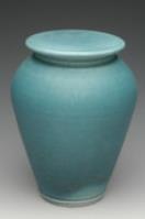 aqua ceramic urn