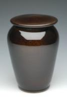 dark brown ceramic urn