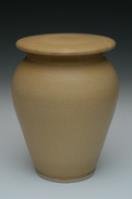 tan ceramic urn