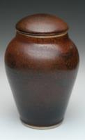brown ceramic urn