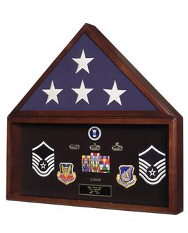 military medal and flag case