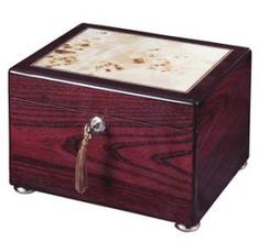 wood chest urn with pwood and marble urn