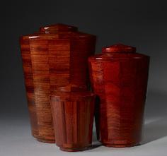 Steve Shannon Cremation Vase Shape Urns in Padauk 